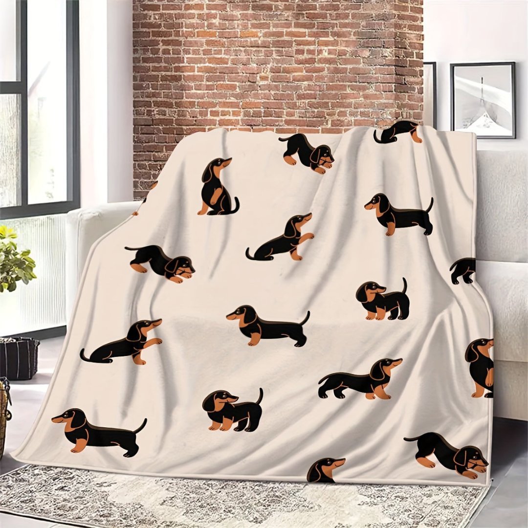 DachshundDream | Weiche Flanell - Kuscheldecke für Hundefreunde - Nolara