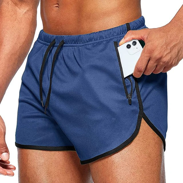 Volker - Sport Stil Blau Bedruckte Herren Strakke Schwimmhose