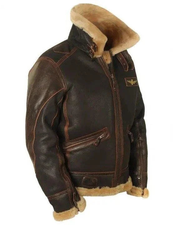 Orson - Vintage Charme: Schafsfell Pilotenjacke