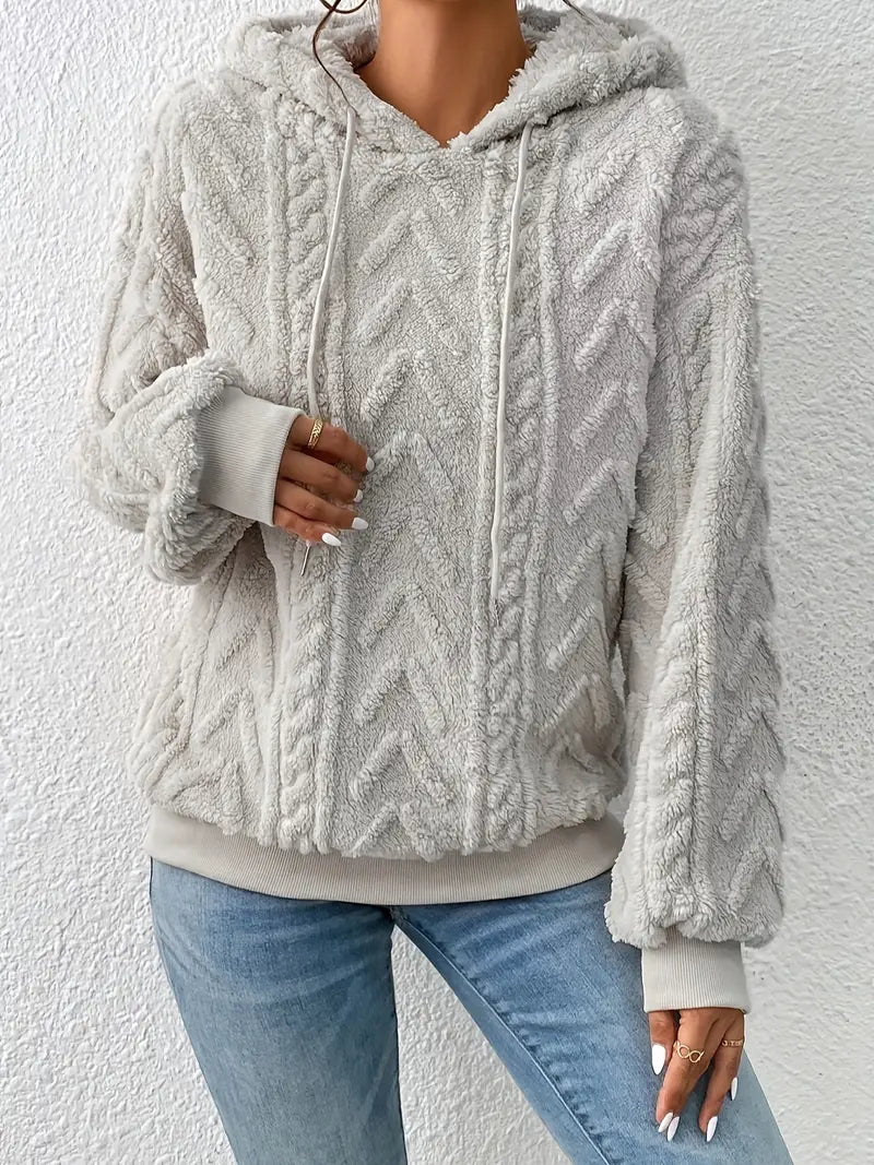 Lea - Teddy-Kapuzenpullover mit Kordelzug