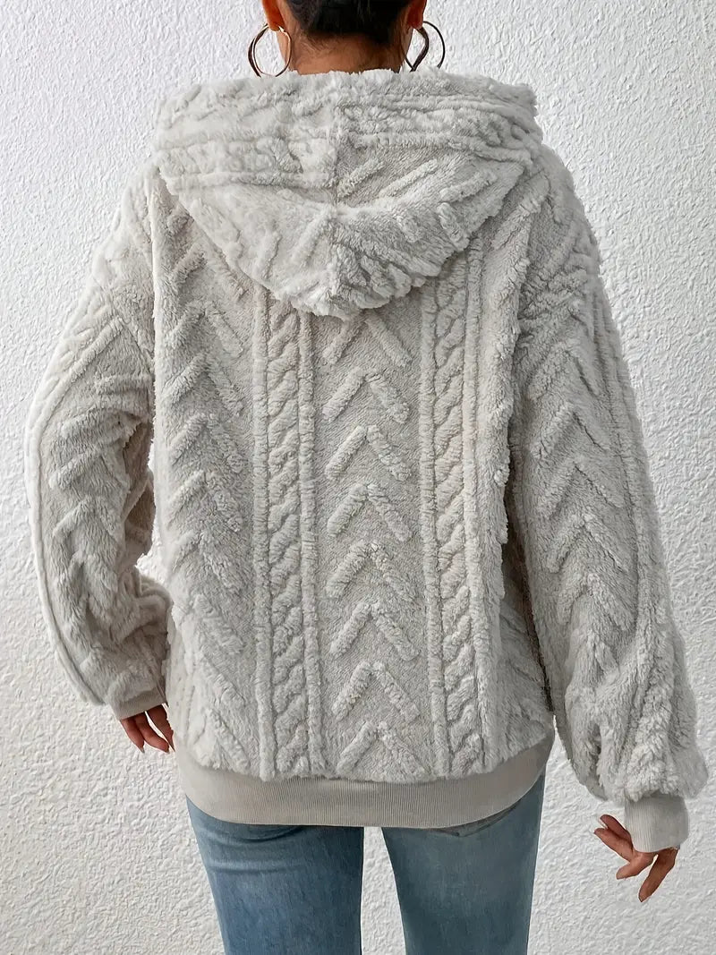 Lea - Teddy-Kapuzenpullover mit Kordelzug