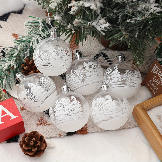 Schmuckball | 6-teiliges Weihnachtsornament Set, frostig weiß, vielseitig dekorierbar