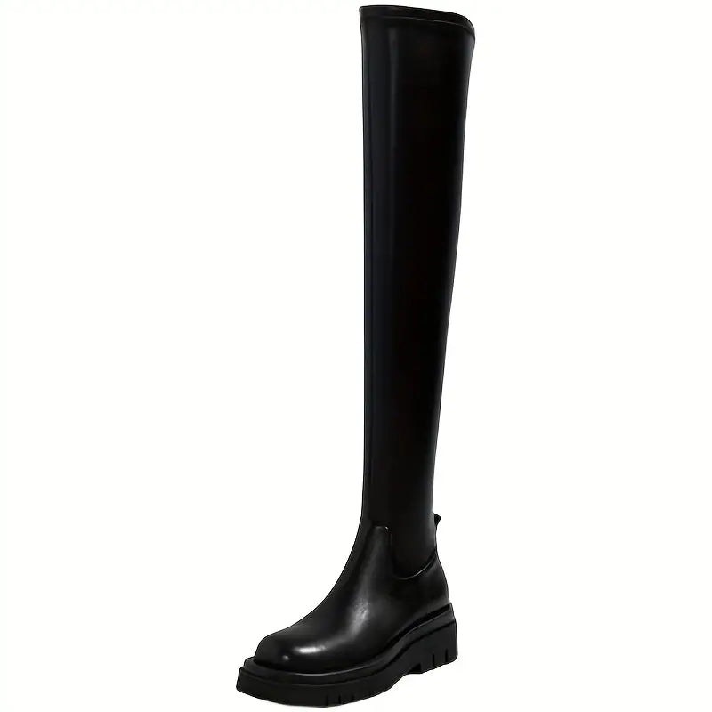 Lisa - Damen Stiefel mit einfarbigem Plateau