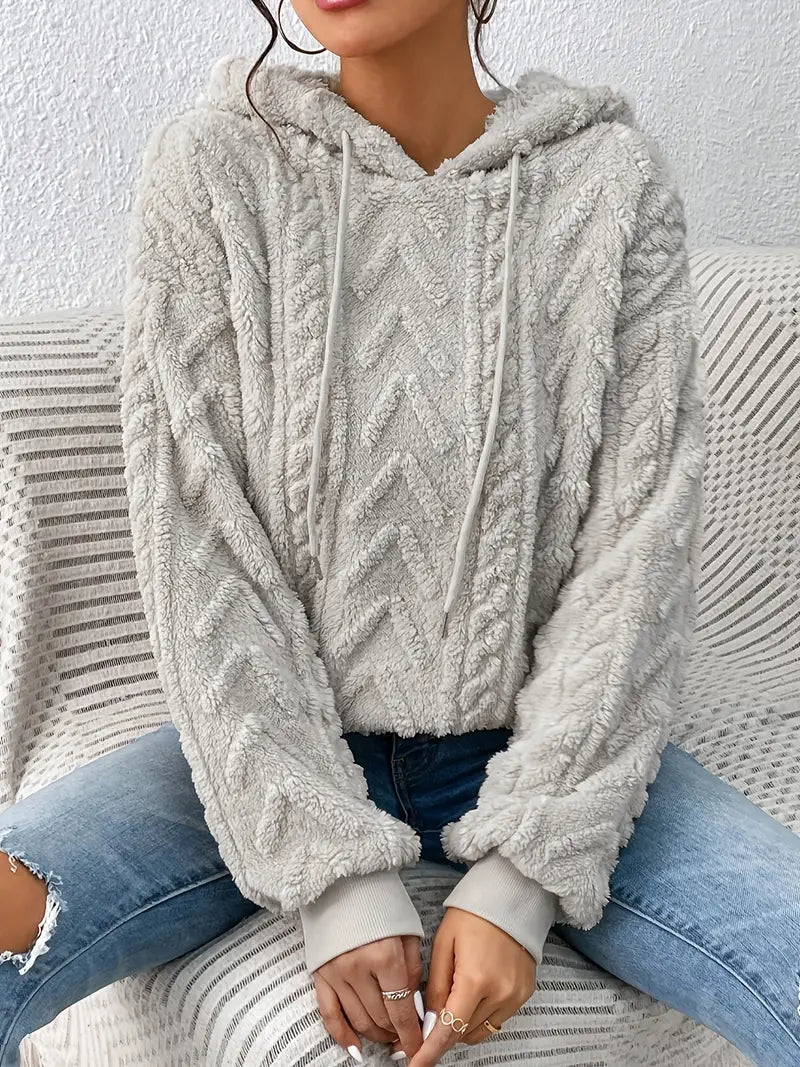 Lea - Teddy-Kapuzenpullover mit Kordelzug