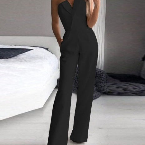 Frauke - Roter ärmelloser Jumpsuit