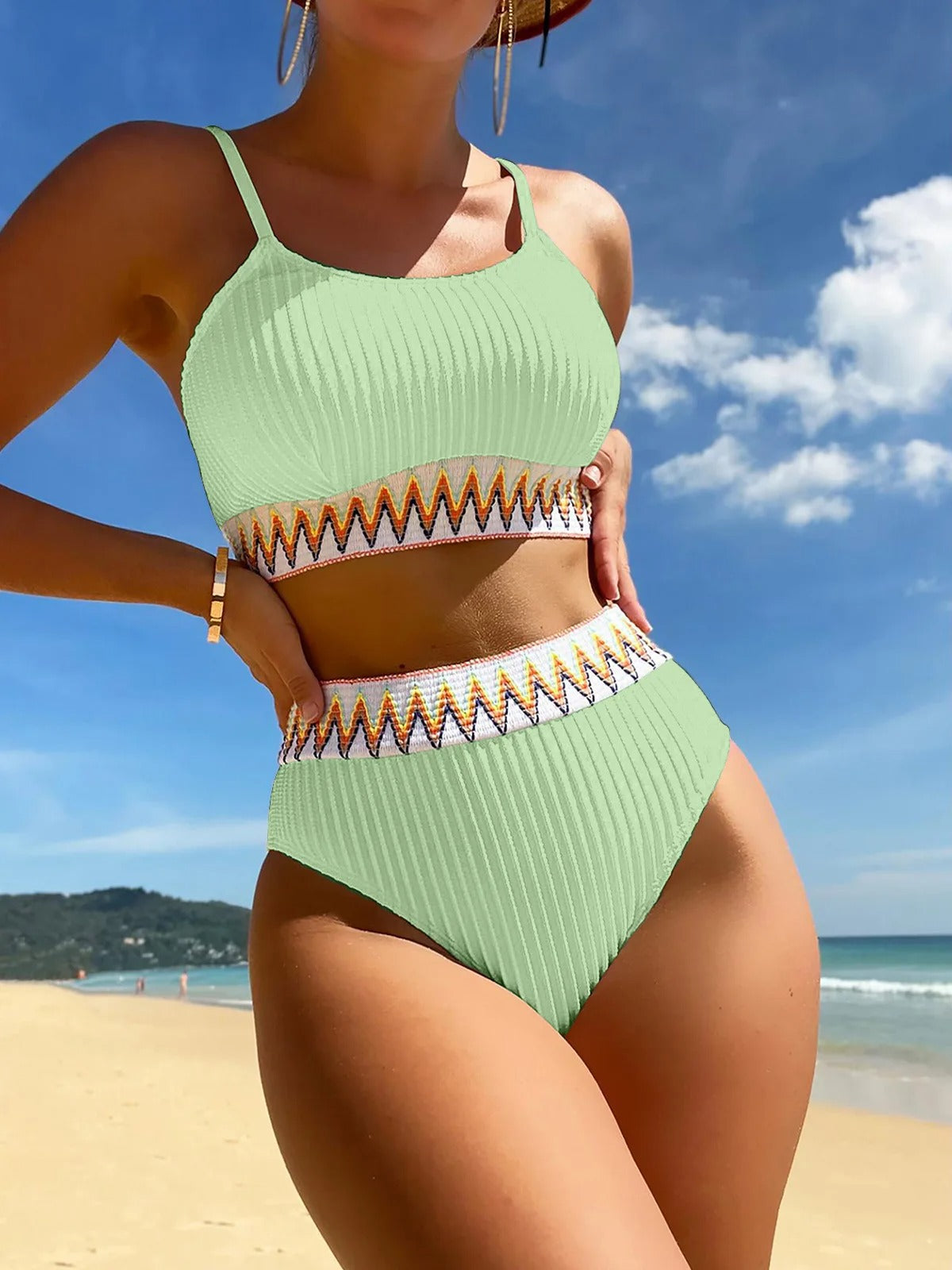 Brigitta - Bikini-Badeanzug mit hoher Taille für Damen