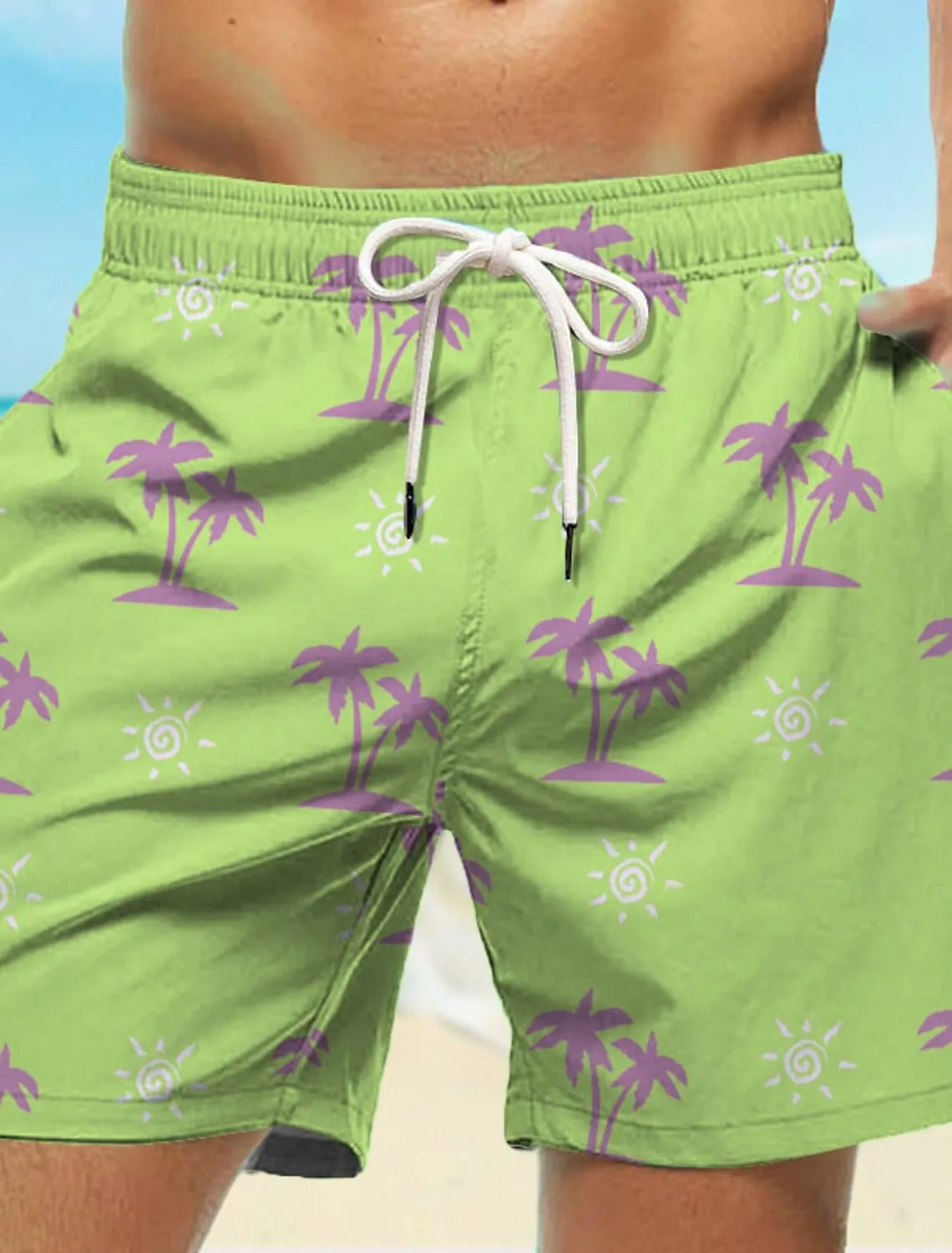 Oskar - Damen Schwimmshorts mit hoher Taille und Muster