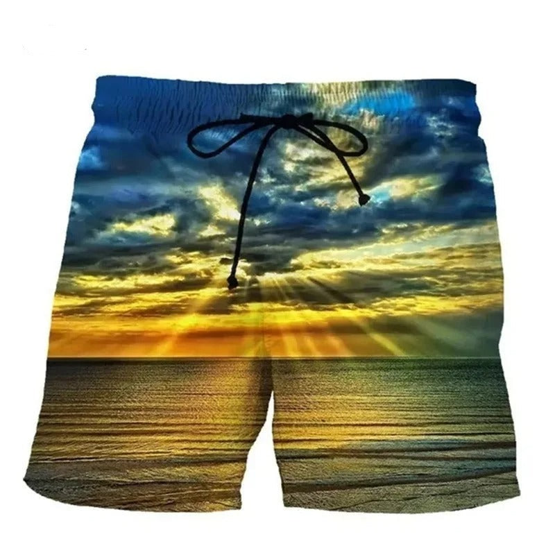 Rudolf - Komfortable Schwimmhose mit Grafischem Druck - Sonnenuntergang