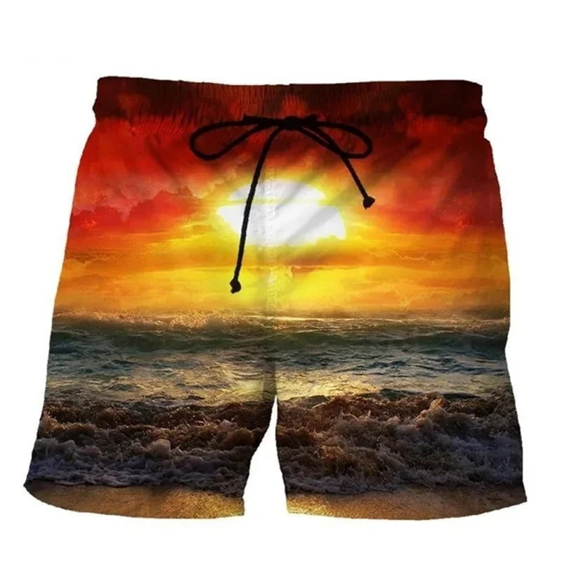 Rudolf - Komfortable Schwimmhose mit Grafischem Druck - Sonnenuntergang