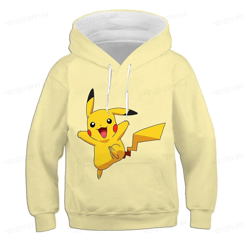 Sweatshirt 4-14t Kinder Hoodie Anime Kostüm Picchu Hoodie Jungen und Mädchen Sweatshirt Kinder Sportmantel