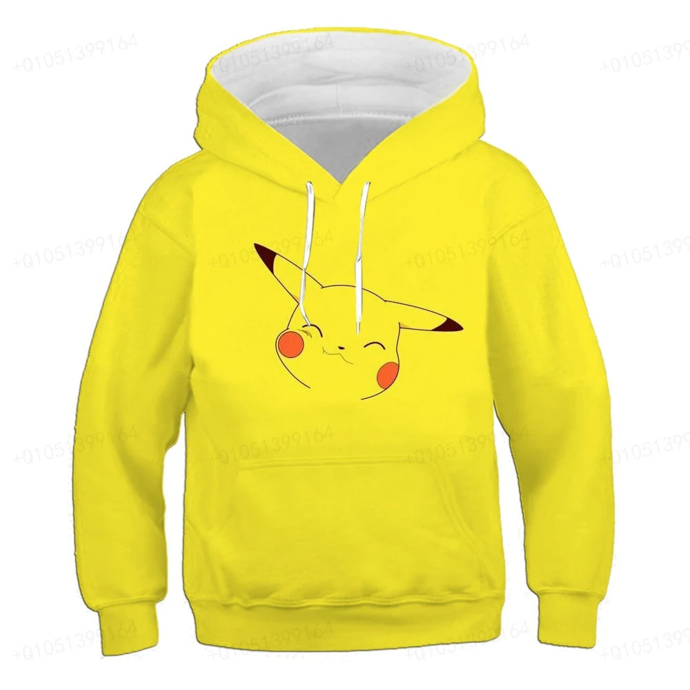 Sweatshirt 4-14t Kinder Hoodie Anime Kostüm Picchu Hoodie Jungen und Mädchen Sweatshirt Kinder Sportmantel