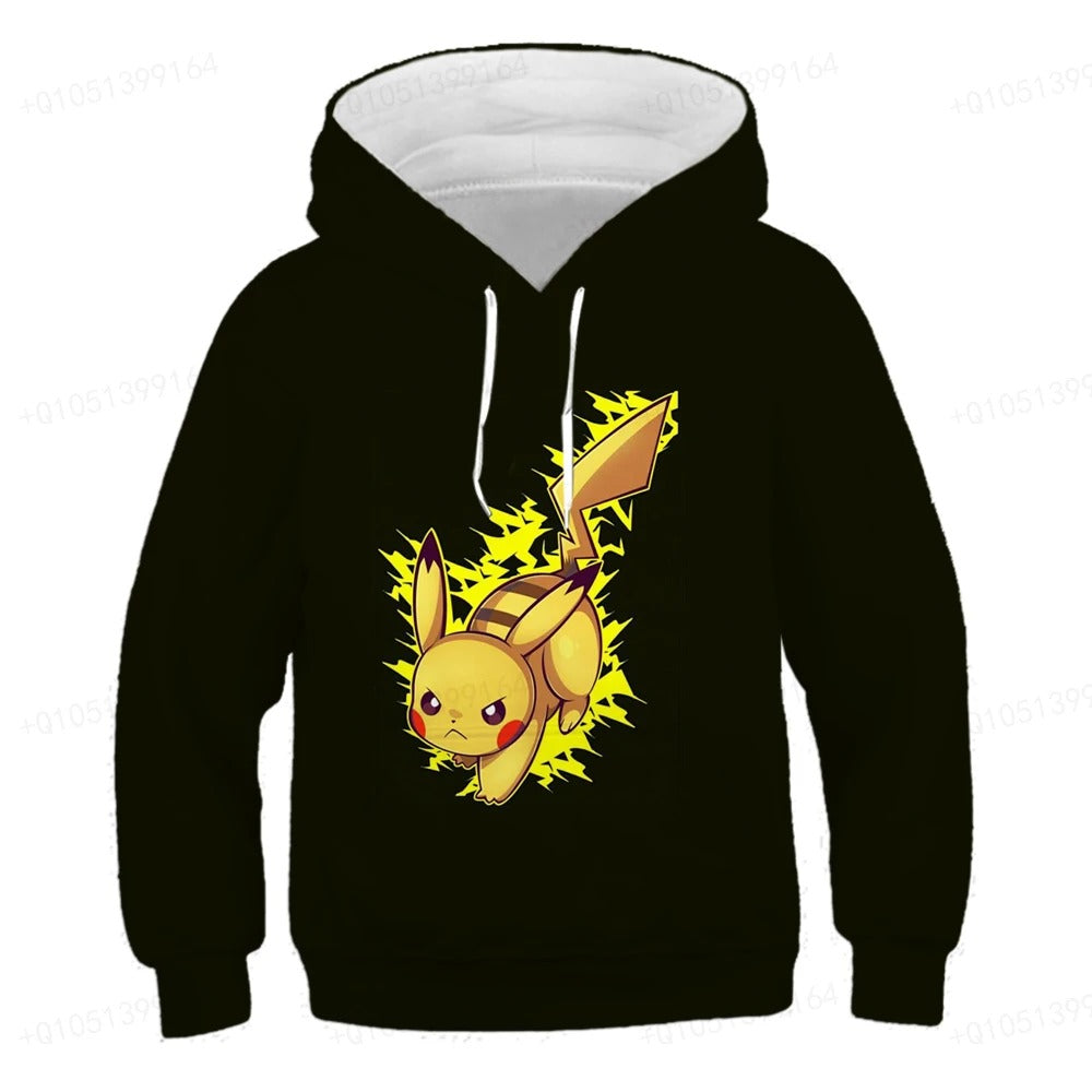 Sweatshirt 4-14t Kinder Hoodie Anime Kostüm Picchu Hoodie Jungen und Mädchen Sweatshirt Kinder Sportmantel