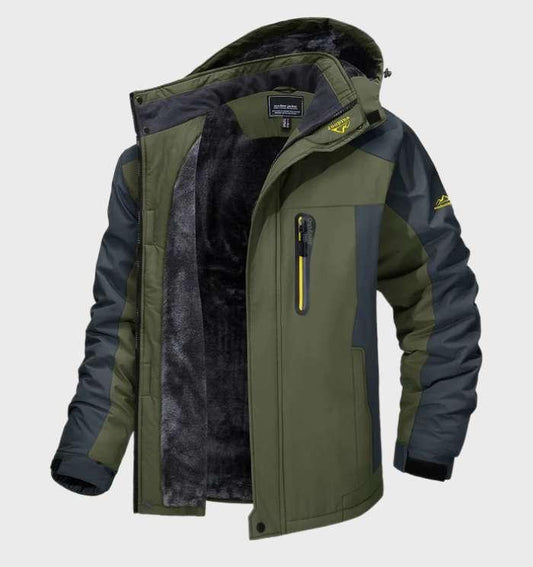 Sebastian -warme und wasserdichte Fleecejacke mit Kapuze für Outdoor-Aktivitäten