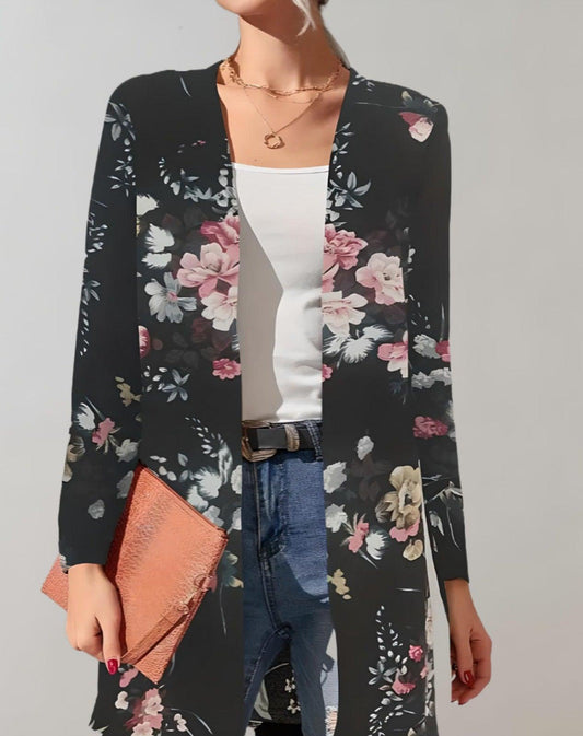 Zara - Lange gut sitzende Manteljacke mit Blumenmuster