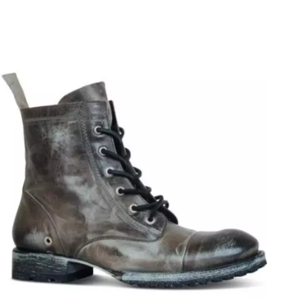 Klassischer Vintage-Winterstiefel aus Leder