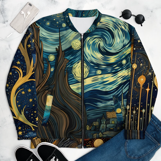 Helena - Stylische und bequeme Bomberjacke in einzigartigem Van Gogh Design