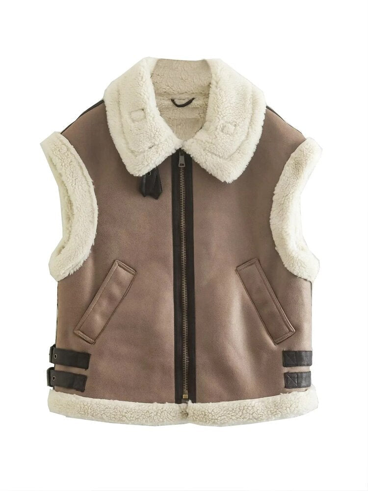 Agatha Gilet | Jacke Vintage mit Taschen und ärmelloses Design für Frauen