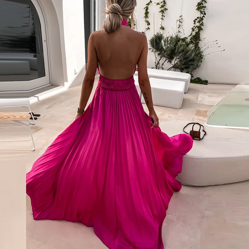 Maxi-Trägerkleid mit Schlitz