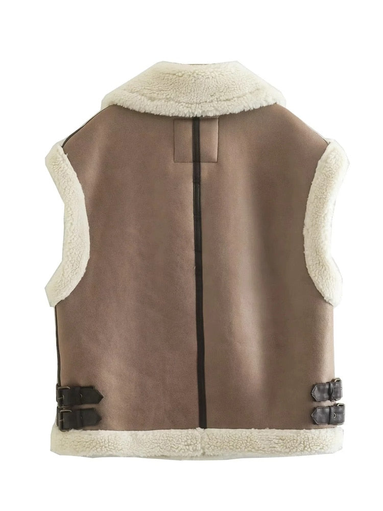 Agatha Gilet | Jacke Vintage mit Taschen und ärmelloses Design für Frauen