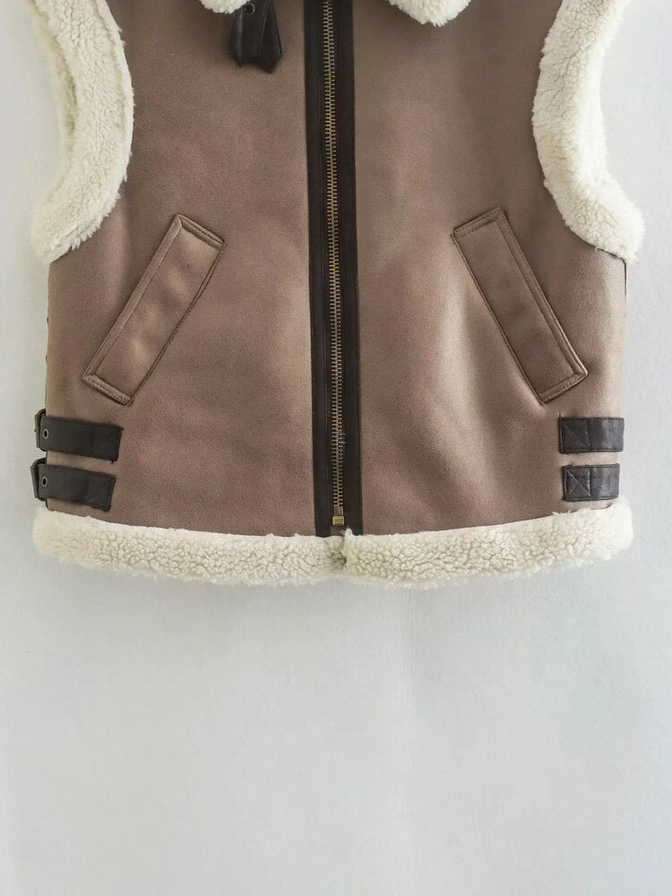 Agatha Gilet | Jacke Vintage mit Taschen und ärmelloses Design für Frauen