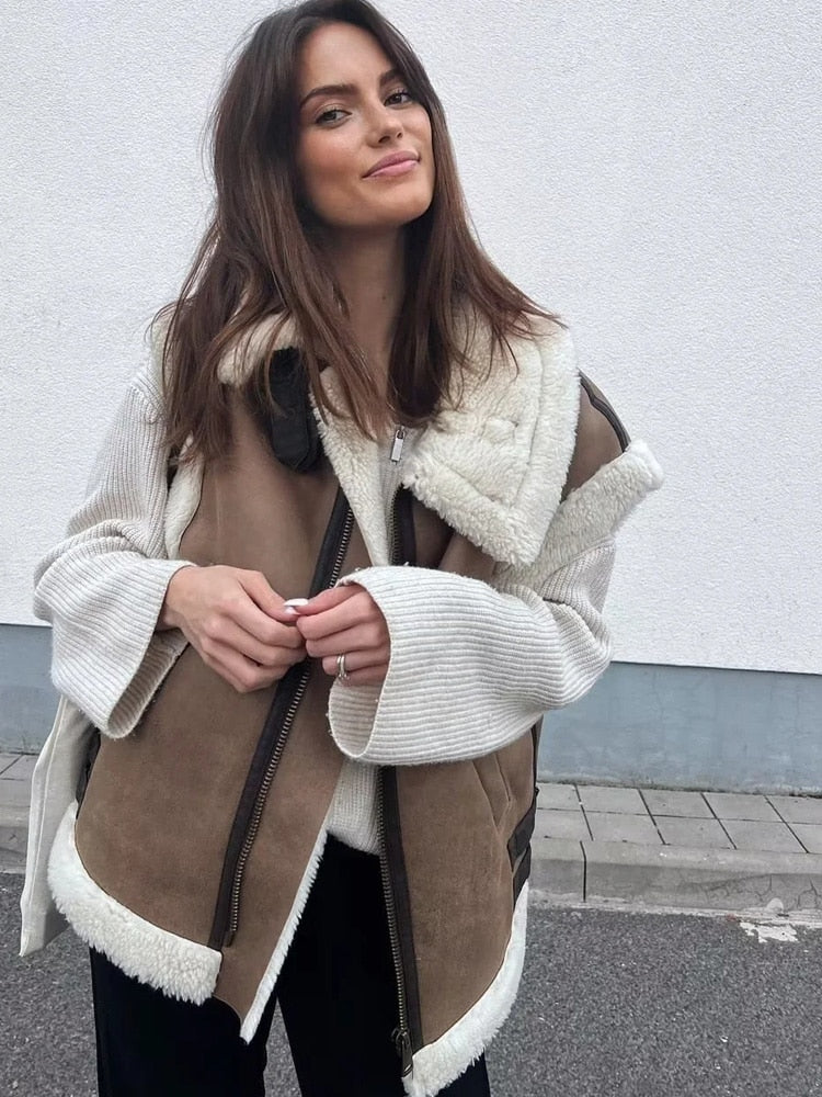 Agatha Gilet | Jacke Vintage mit Taschen und ärmelloses Design für Frauen