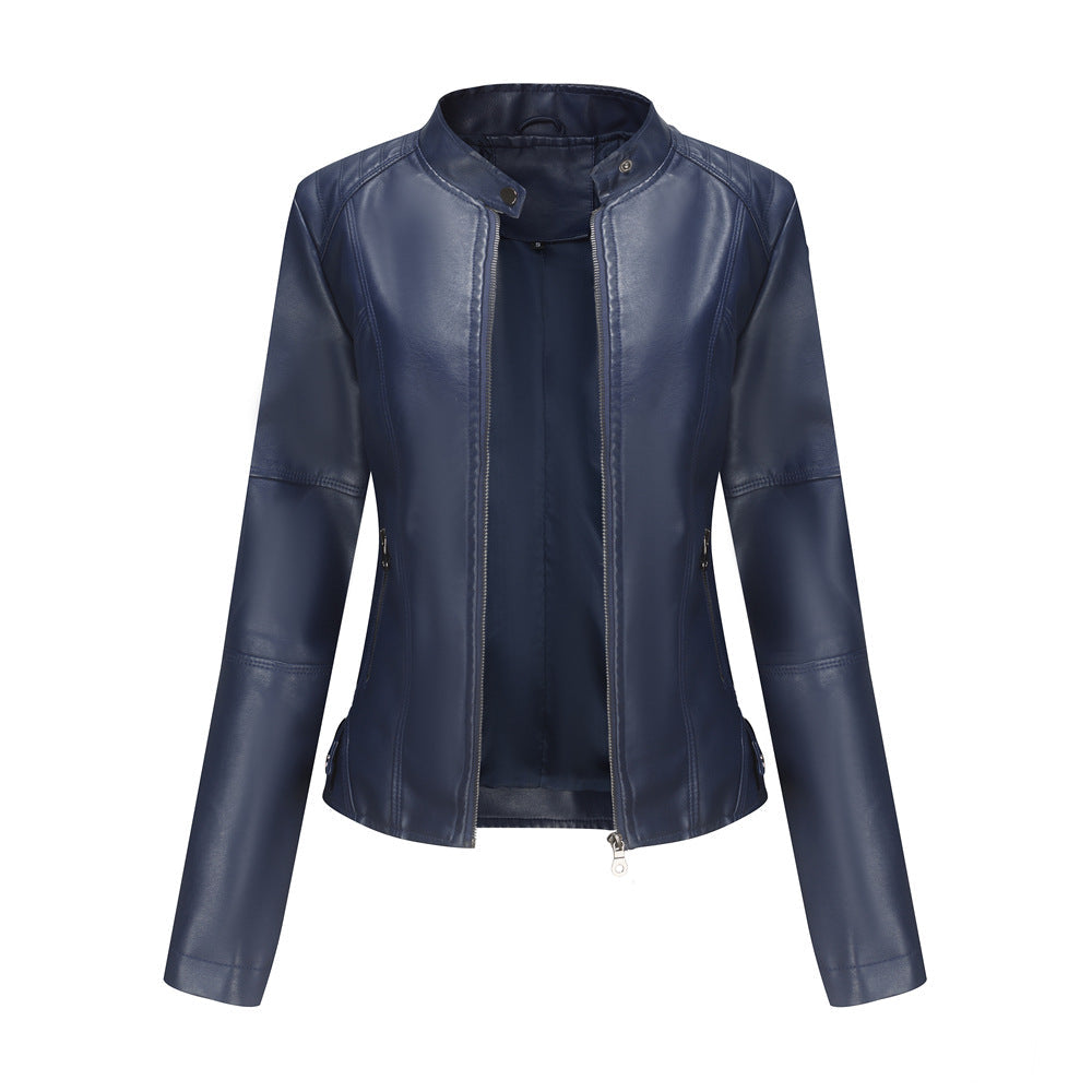 Bernadine - Sportliche Herbstjacke aus Lederimitat mit Revers