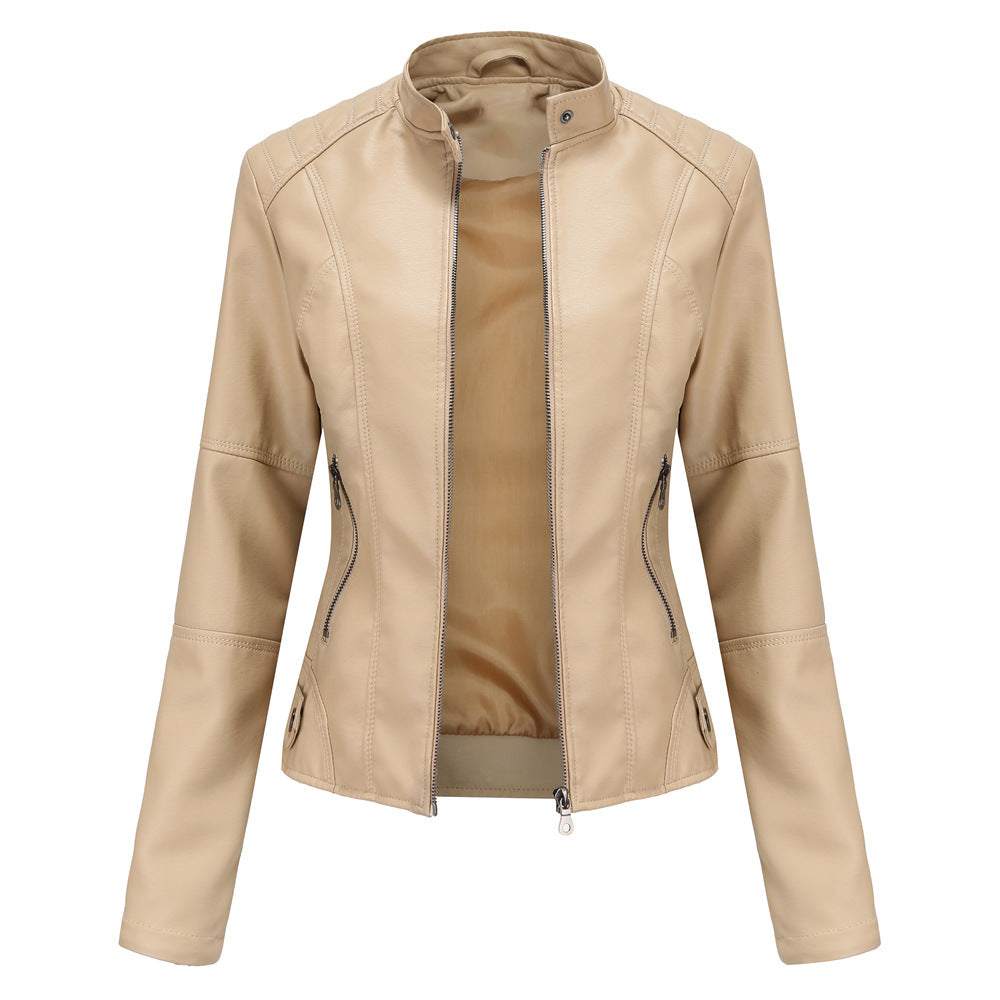 Bernadine - Sportliche Herbstjacke aus Lederimitat mit Revers